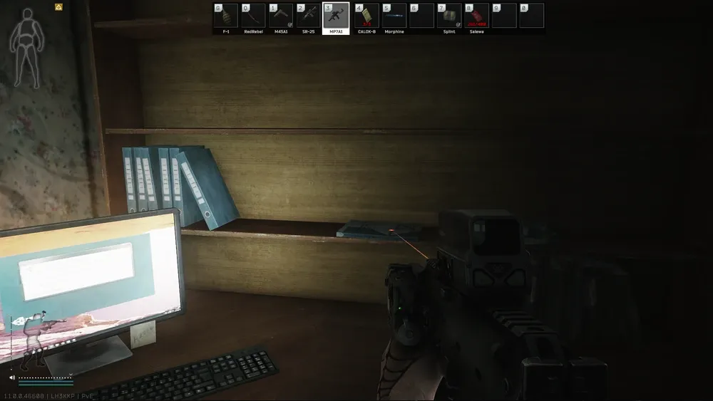 Dorm 212 Shelf document spawn screenshot on Customs