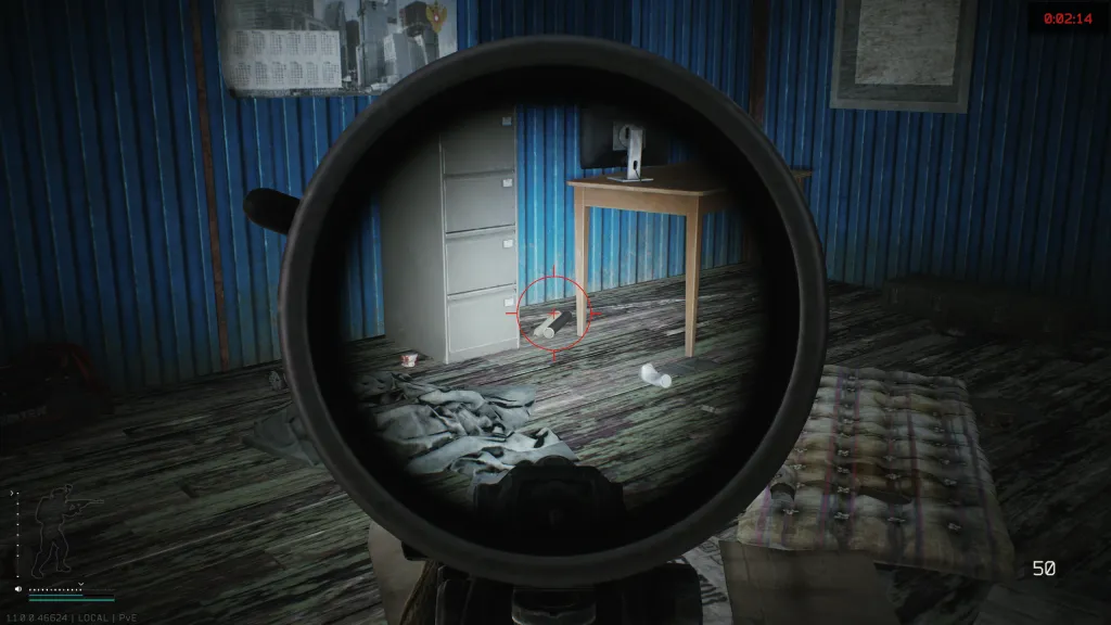 Blue Shack Floor document spawn screenshot on Customs