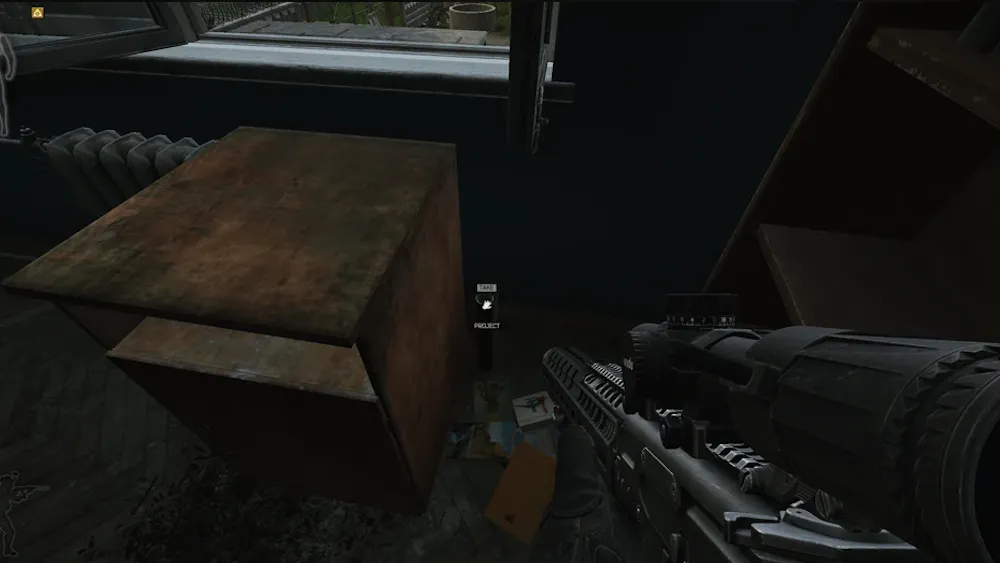 Crackhouse Library Floor document spawn screenshot on Customs
