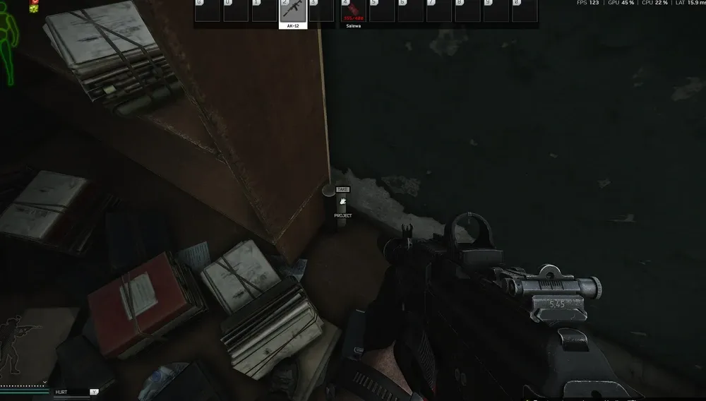 Old Gas Bookshelf document spawn screenshot on Customs