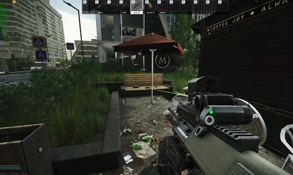 Coffee Joy Bench document spawn screenshot on Ground Zero