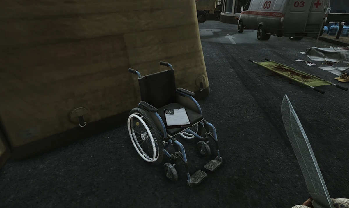 Emercom Wheelchair document spawn screenshot on Ground Zero