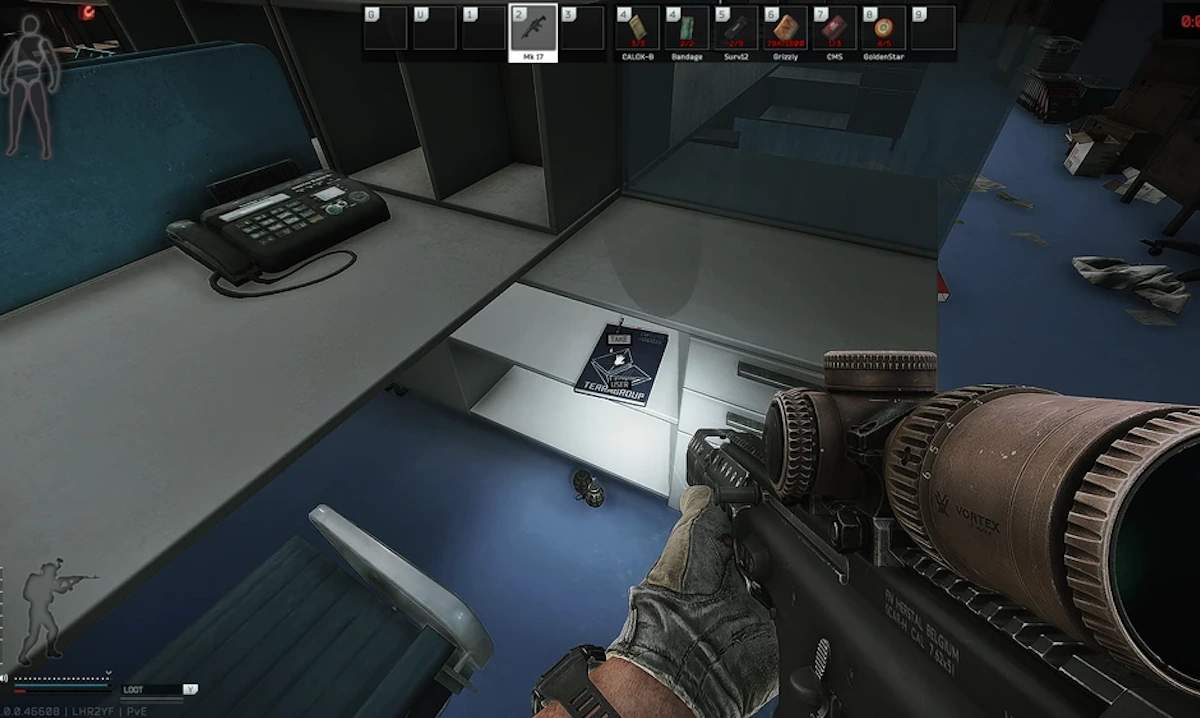 Science Office Desk 2 document spawn screenshot on Ground Zero