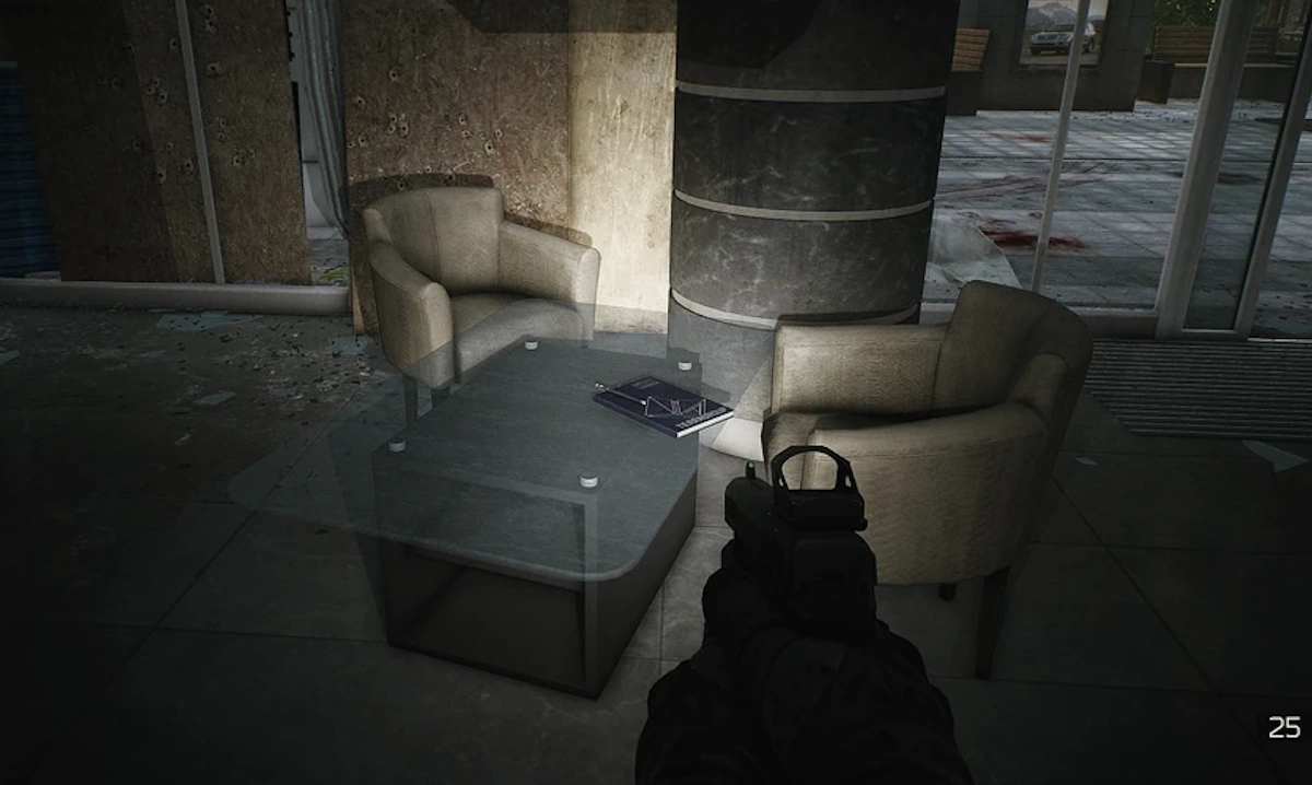 Tarbank Lobby Table document spawn screenshot on Ground Zero