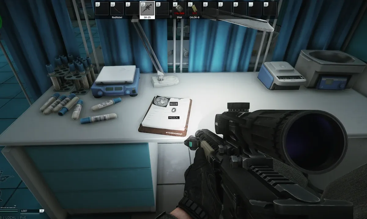 Medical Desk document spawn screenshot on The Lab