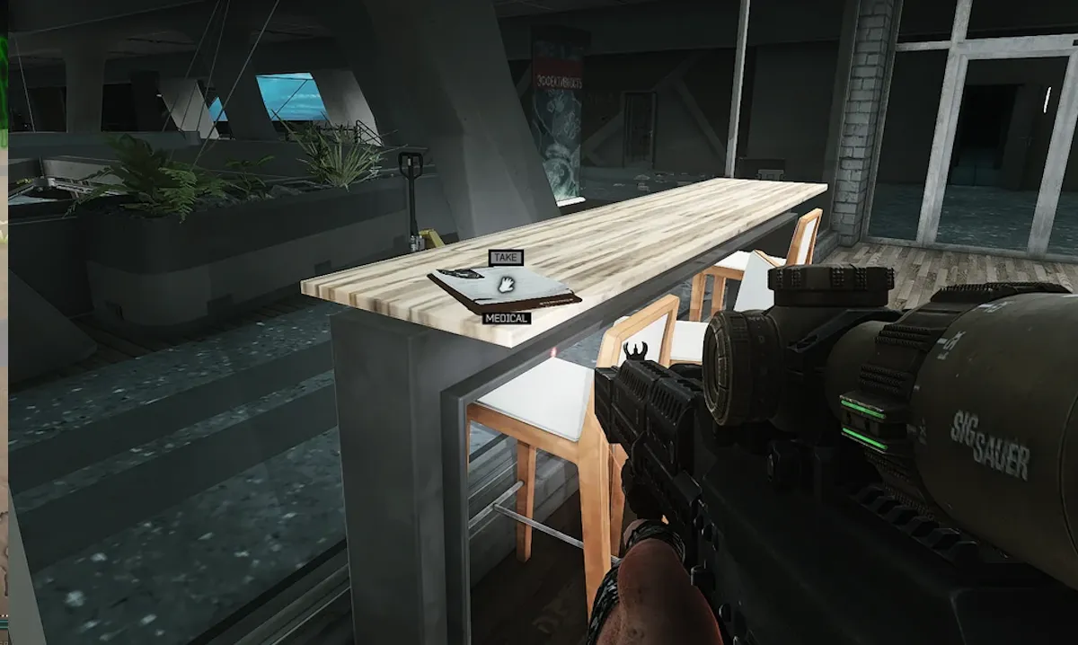 Cafeteria Table document spawn screenshot on The Lab