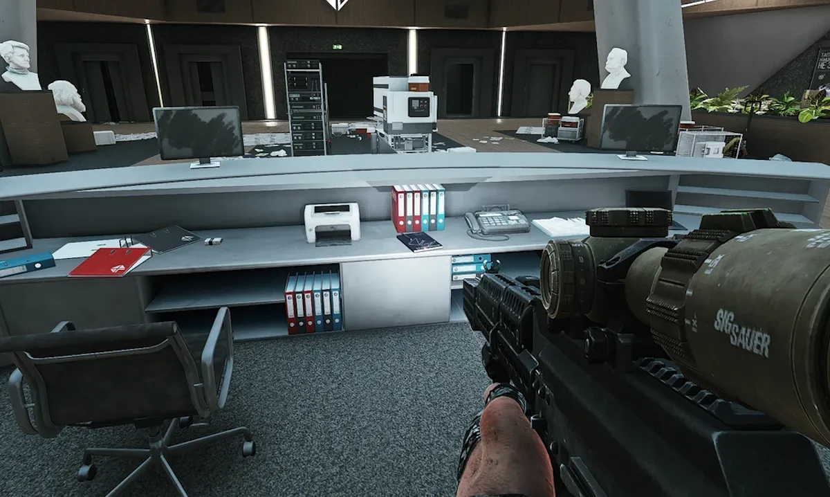 Labs Front Reception Desk document spawn screenshot on The Lab