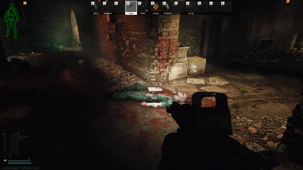 Observation Hallway Corpse document spawn screenshot on The Labyrinth