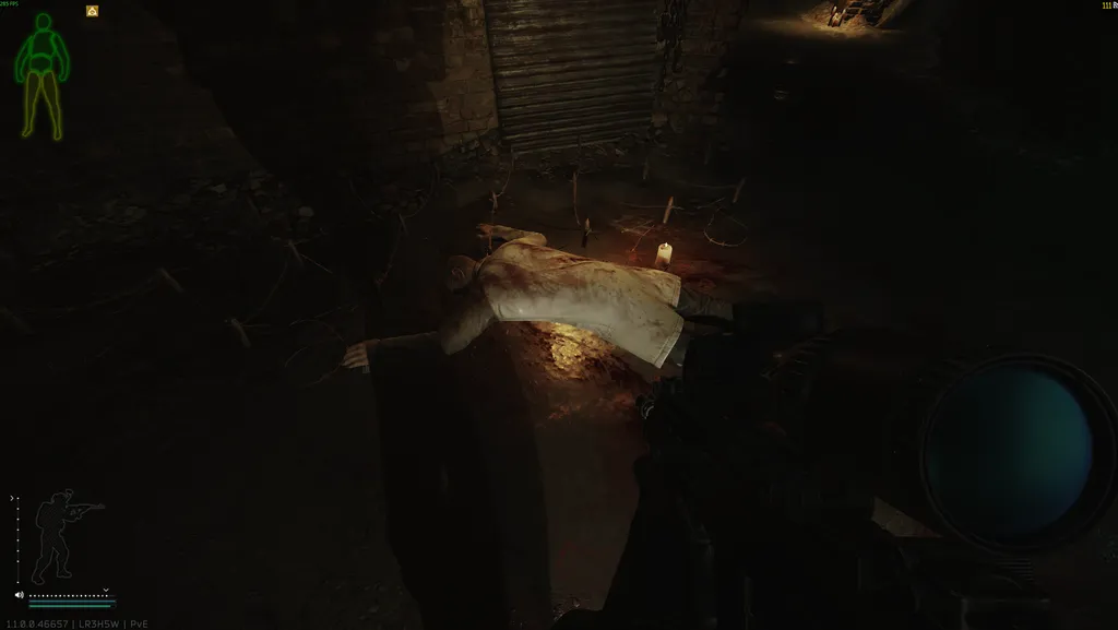 Dead Scientist 1 document spawn screenshot on The Labyrinth