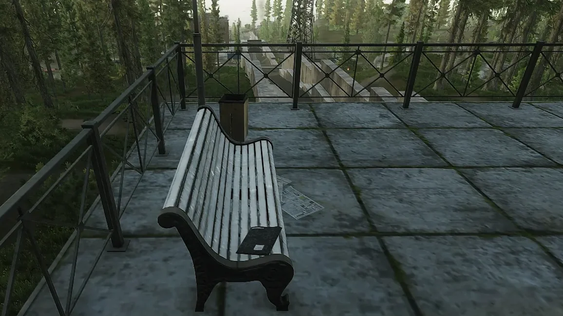 Canal Bench document spawn screenshot on Shoreline