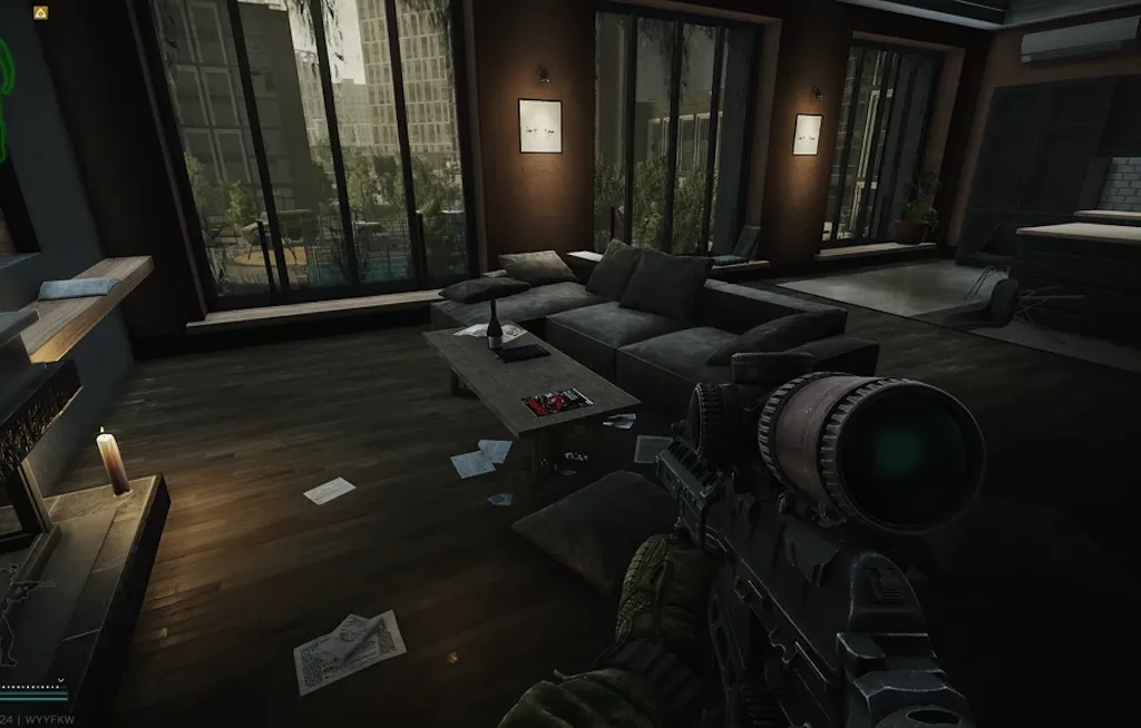 Cardinal Apartment Living Room document spawn screenshot on Streets of Tarkov