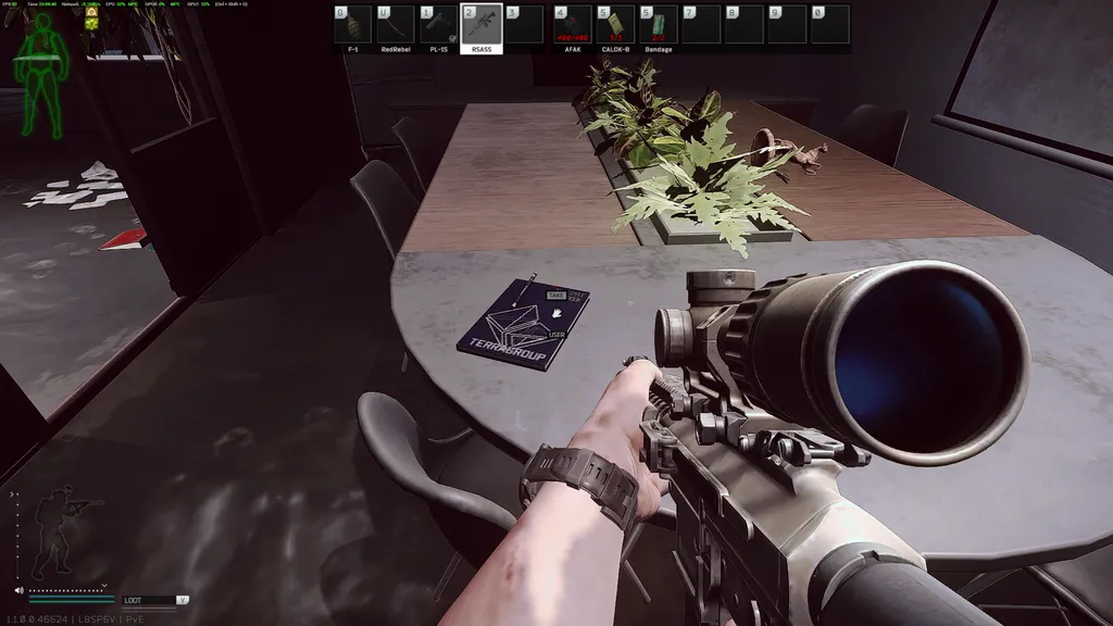 Union Credit Meeting Table document spawn screenshot on Streets of Tarkov