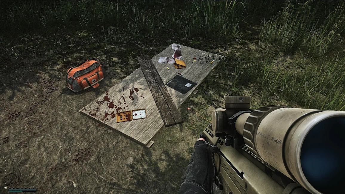 Forest Bodies document spawn screenshot on Woods
