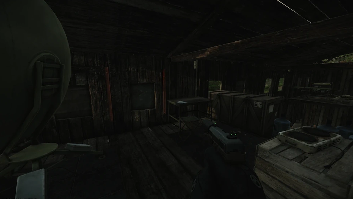 Old Sawmill Table document spawn screenshot on Woods