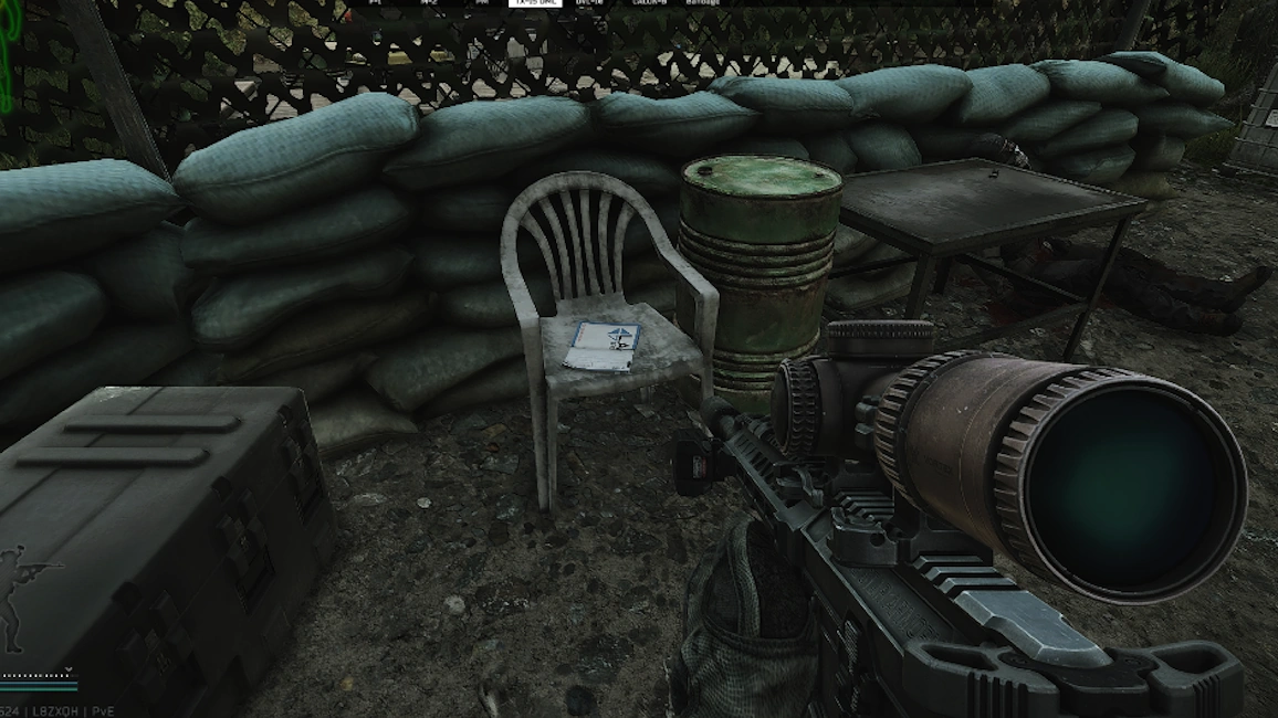 USEC Camp Chair document spawn screenshot on Woods