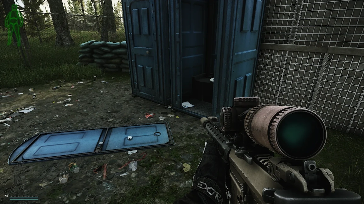 USEC Checkpoint Toilets document spawn screenshot on Woods